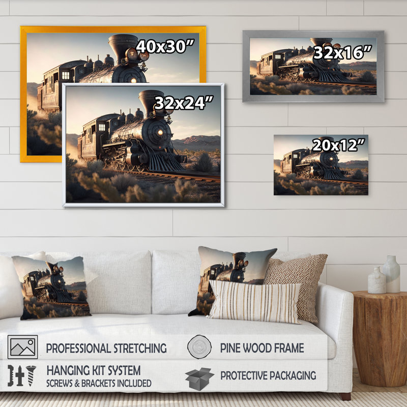 Train, reproduction d'art sur toile, train sur la voie II, Cadre photo noir, L 20 po x H 12 po