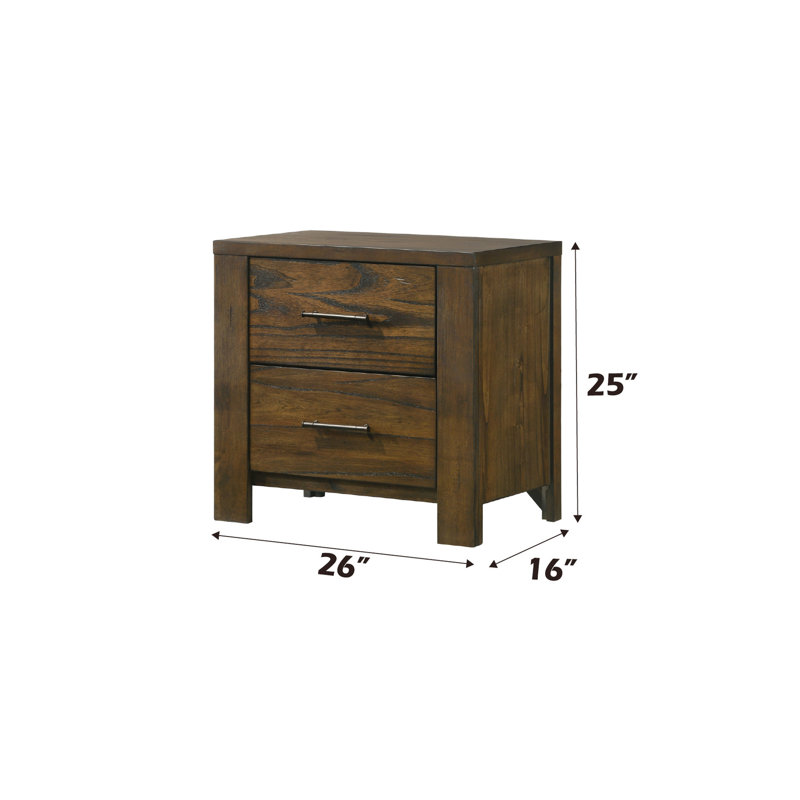 Classic Wooden Nightstand With Oak Finish - Suits Various Bedrooms Warm Smooth Drawer Function Complements Bedroom