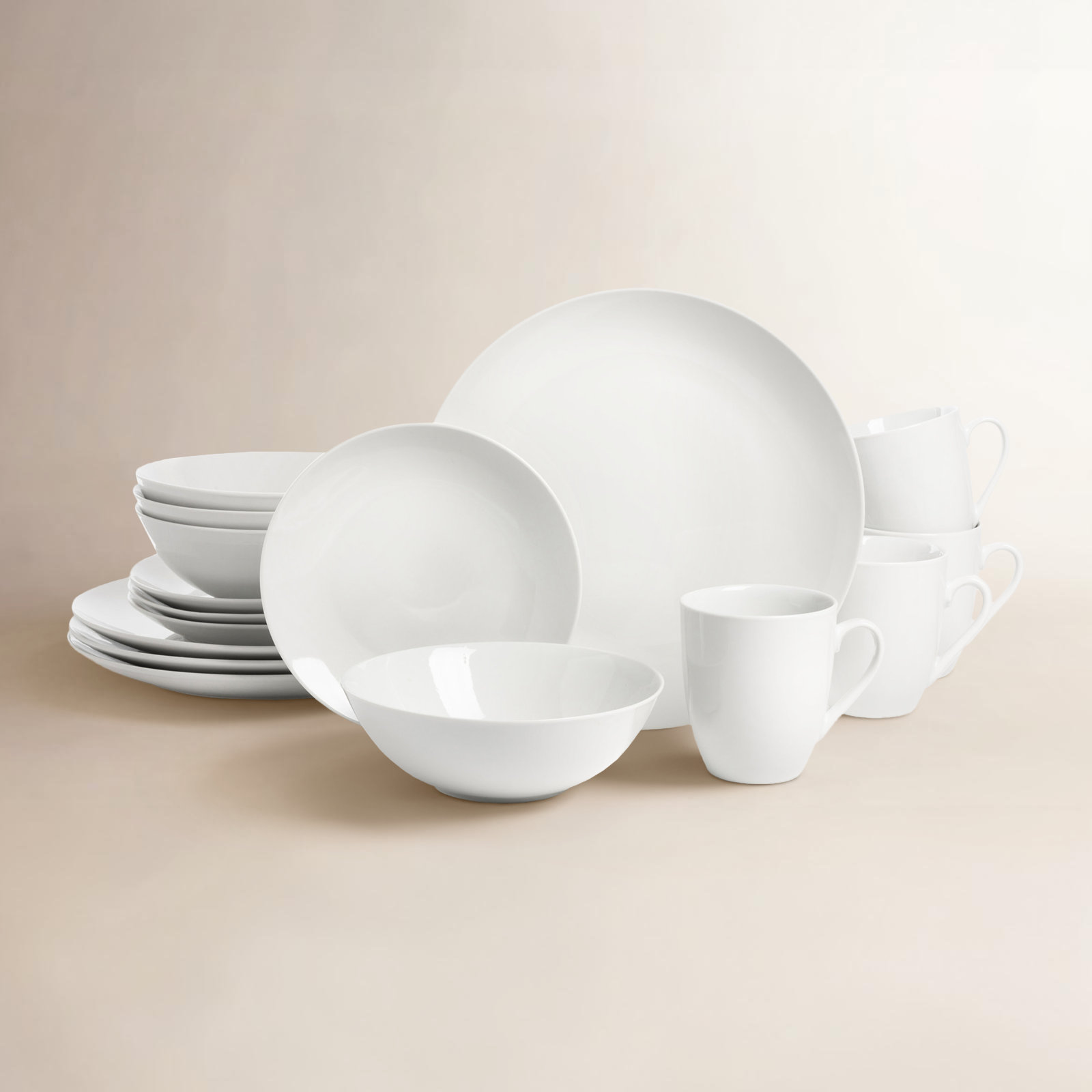 Tillman Ceramic Dinnerware Set, White