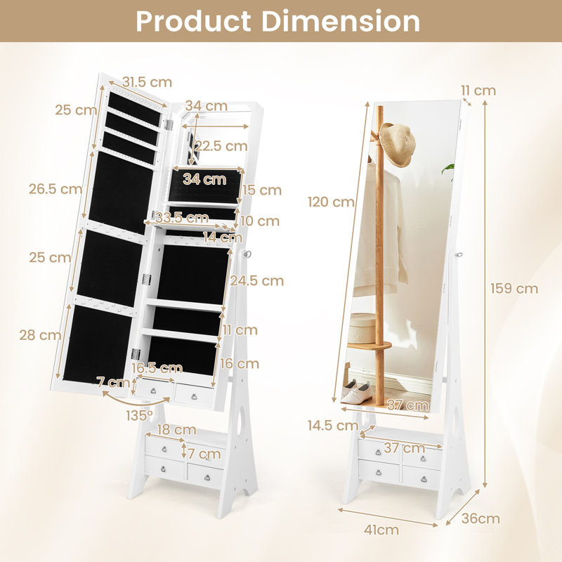 Freestanding Jewelry Armoire