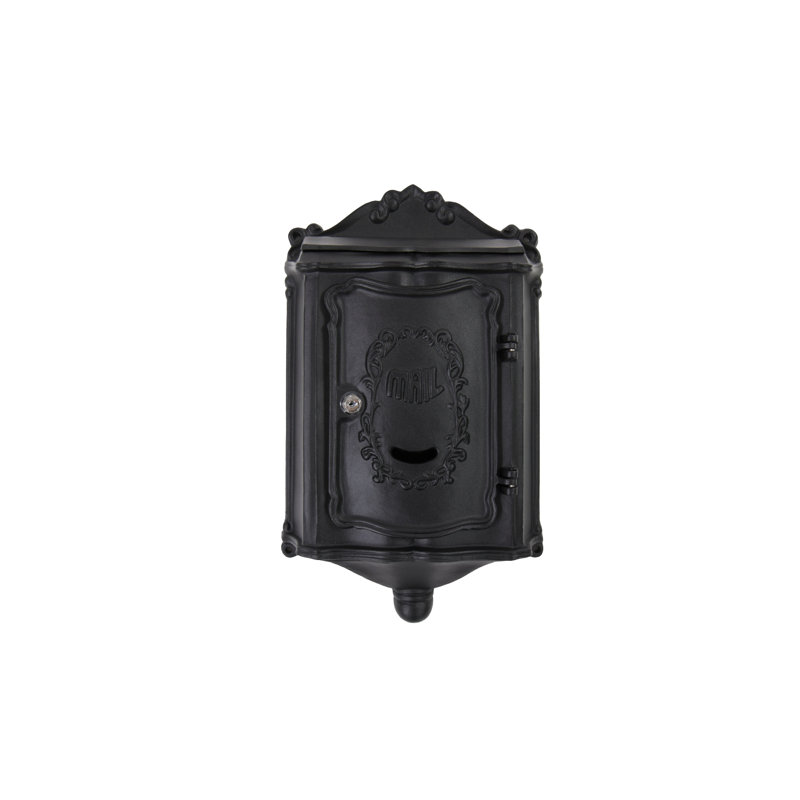 Aluminum Wall Mounted Mailbox, Black