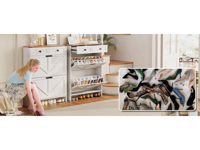 16 Pair Shoe Storage Cabinet