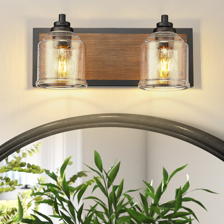 Dimmable Vanity Light with Seeded Glass