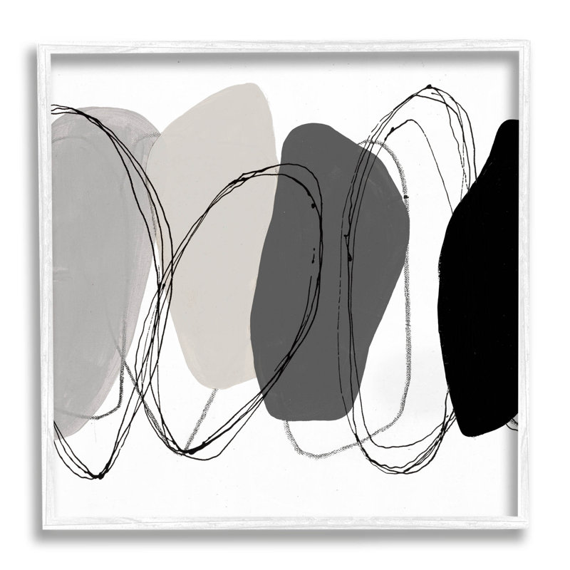 Abstrait, formes rondes et contours, estampe numérique par Ruth Fromstein, H 12 po x l 12 po x P 1,5 po