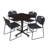 Square X-Base Breakroom Table, 4 Zeng Stack Chairs-32668293-32668292