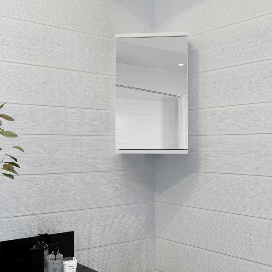 Simplicity 30cm x 50cm Corner Mount Mirror Cabinet