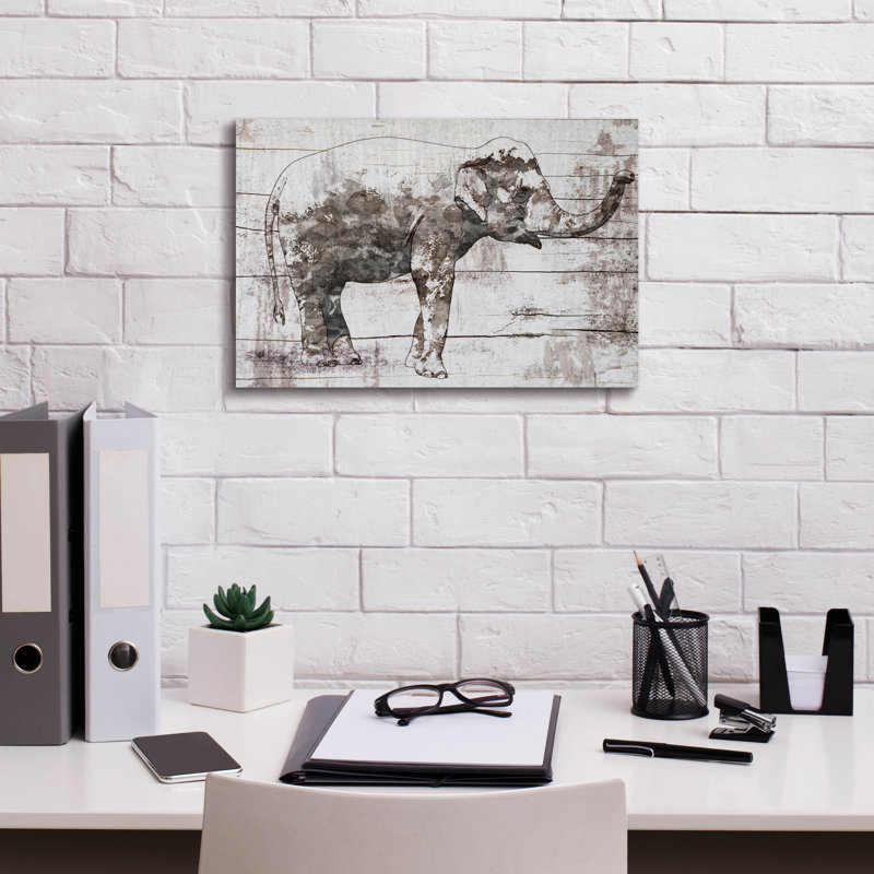 "Éléphant rustique 6" par Irena Orlov, H 12 po x l 18 po x P 0,75 po
