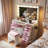 Makeup Vanity With Glass Top, 15 Hollywood Bulbs, 11 Drawers And Stool