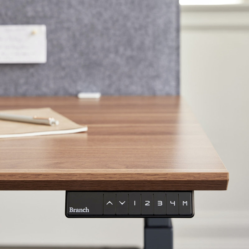 Standing Desk, 52" H x 48" W x 30" D, Walnut, Charcoal