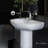 Chateau Pedestal Ceramic Bathroom Sink Round Single Faucet Hole in White SM-PS305-101461000