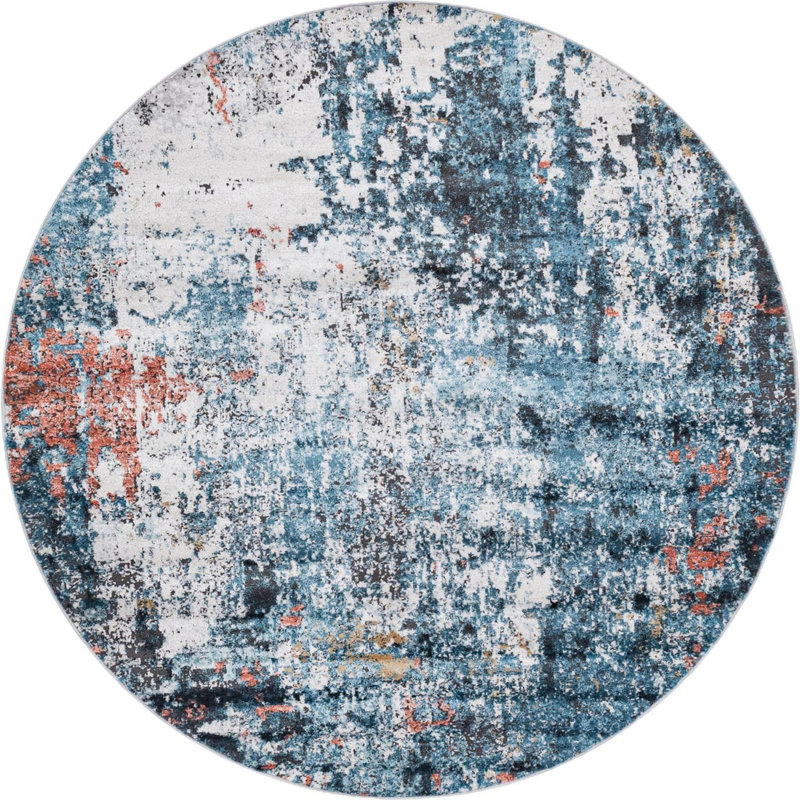 Abstract Indoor Rug, Round 7'
