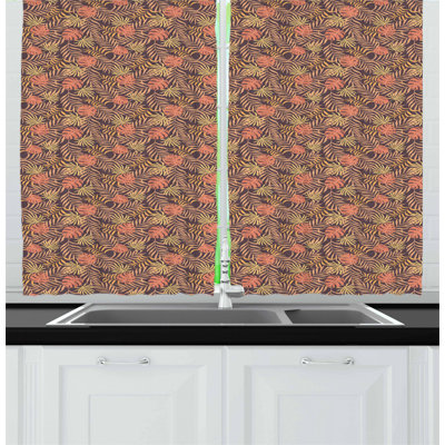 Floral Tailored Kitchen Curtain