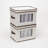 Champagne Flute Storage Box with 12 Compartments, Cream with Brown Trim
