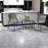 Space-saving Modern Dining Table Sets With Iron Frame, Navy Blue