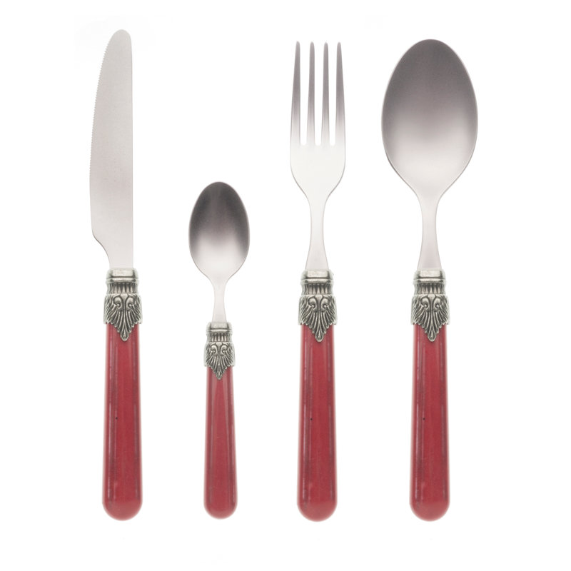 Garlough 24 Piece Cutlery Set, Service for 6, Red