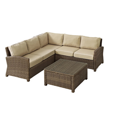 Leandra 4 - Person Modular Patio Conversation Set with Cushions