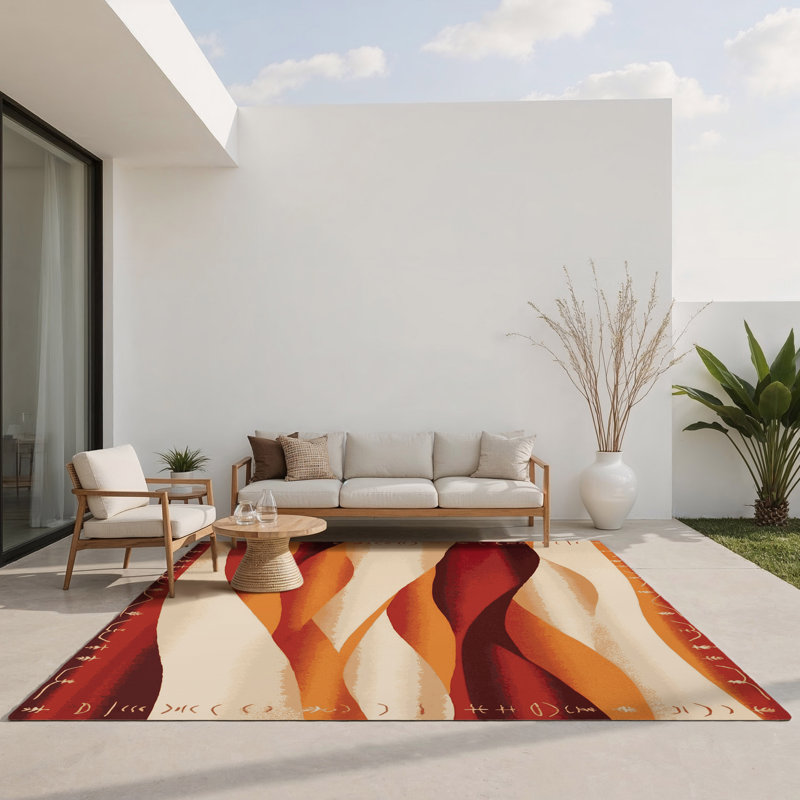 Sandstone Symphony Indoor And Outdoor Area Rug, Rectangle 1'6" x 2'6"