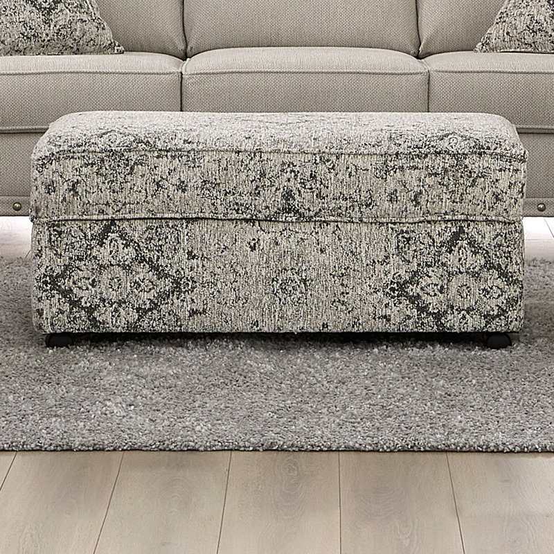 Repose-pieds rectangulaire Tyler, Bleu-gris Eaton