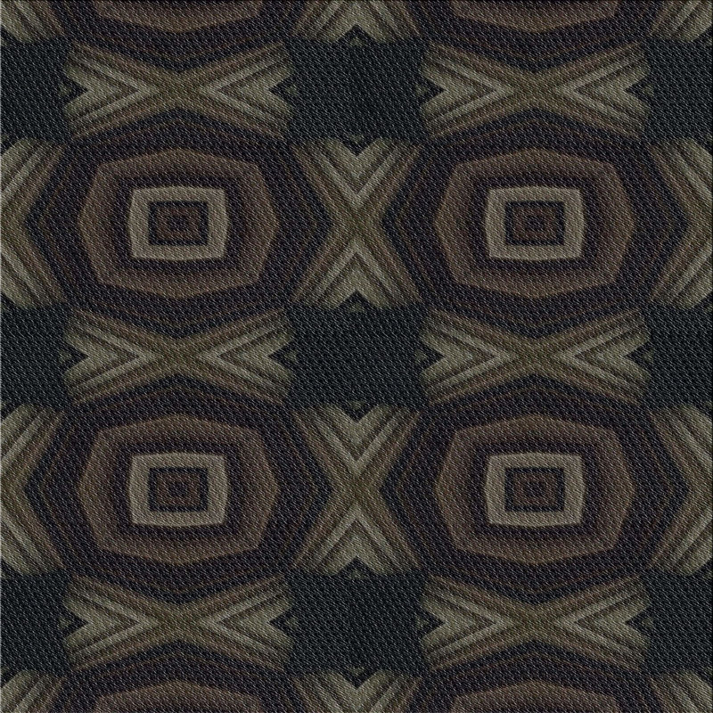 Tapis brun/gris à motifs Vranduk, Carré 7 pi