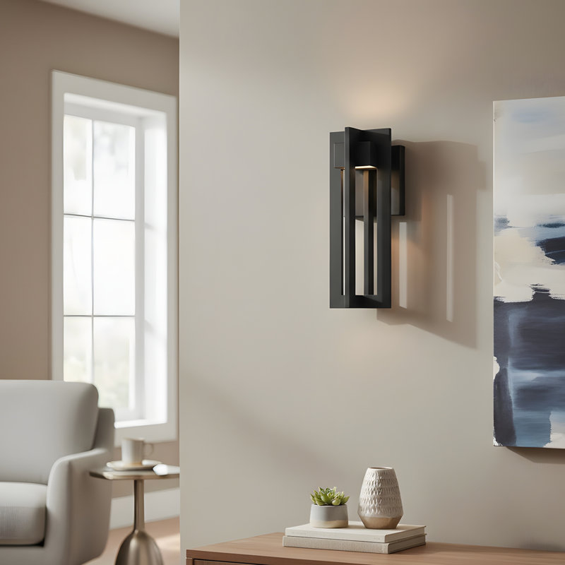 13-inch Black Integrated LED Outdoor Wall Light, 13" H x 4.75" W x 5.75" D