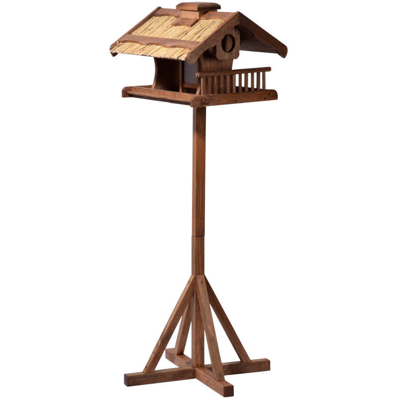 Anary Wood Pole Decorative Bird Feeder