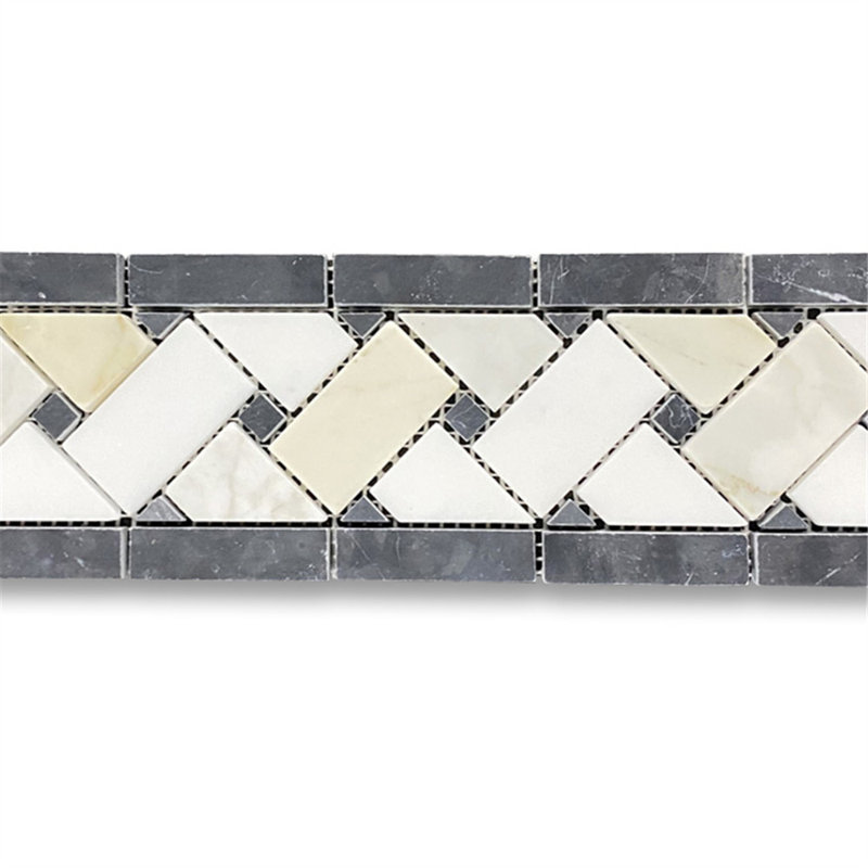 Calacatta 12" x 4" Marble Mosaic Tile, LIght Gray