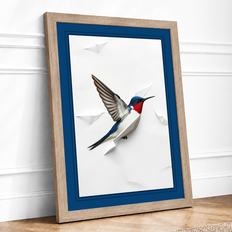 Hovering Hummingbird Botanical - Print, A1 - 84.1 x 59.4 cm, Oak