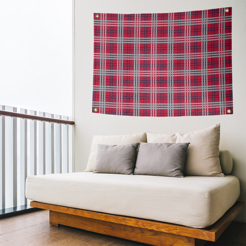 Tapisserie de luxe en polyester New England, H 50 po x l 59 po, Rouge/bleu/argent