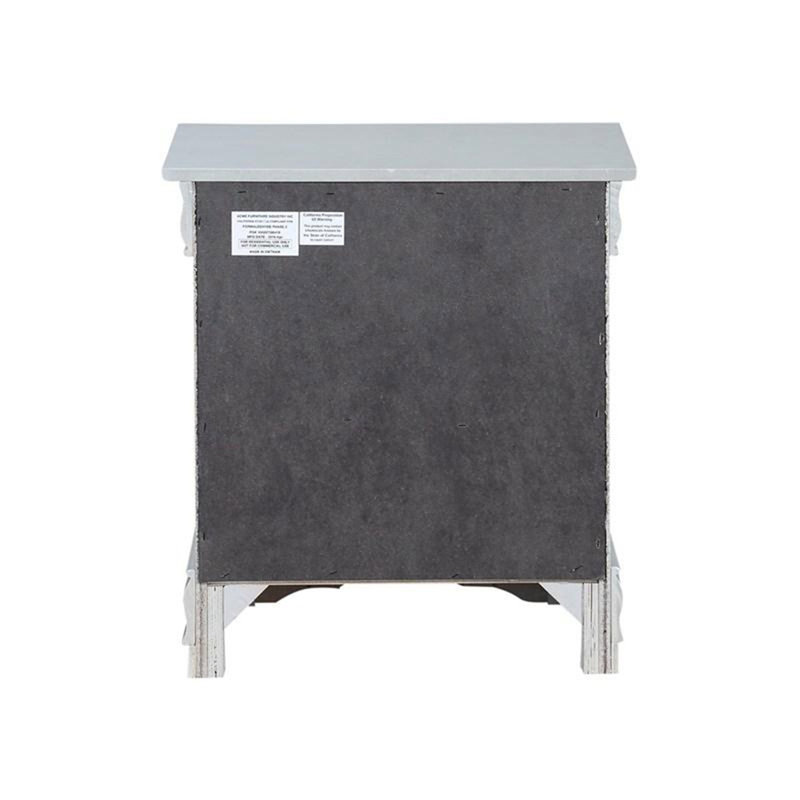 Wan 2 Drawer Nightstand,Night Stand,End Table,Side Table , Silver
