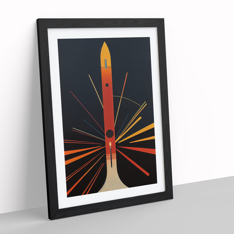 XV1022-751X Spaceship Art No.1 - Single Picture Frame Print, Black, 46cm H x 34cm W x 2cm D