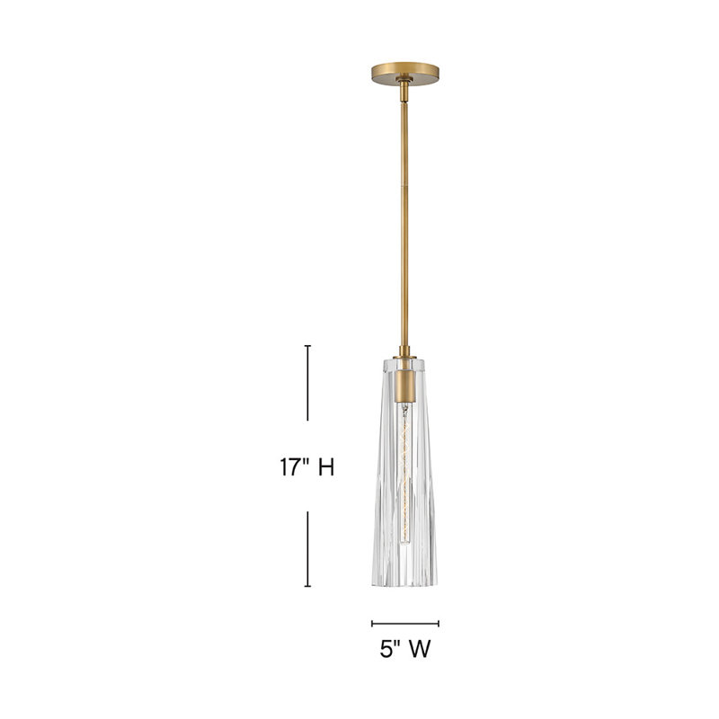 Cosette 1 - Light Small Pendant,  Clear glass