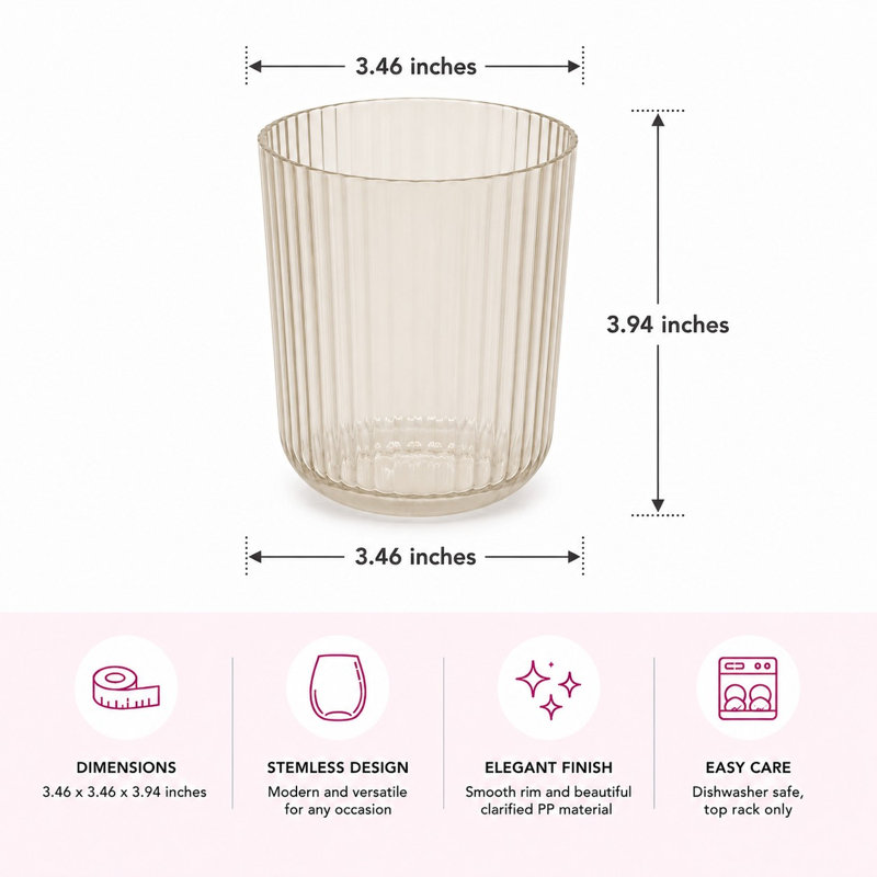 Verre Mesa PP - Betterave - 15 oz - Ensemble de 6, Beet, 15 oz