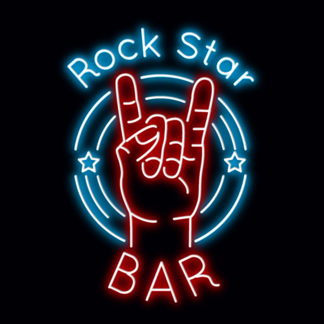 Neon Sign Rockstar Bar Wall Décor