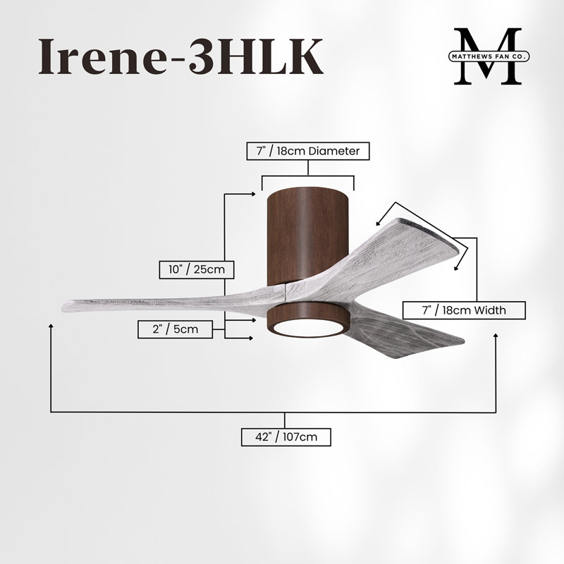 Irene LED Ceiling Fan, Barn Wood Tone, Walnut, 42"