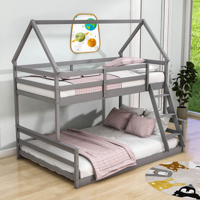 Catana Kids Twin Over Full Bunk Bed, Grey