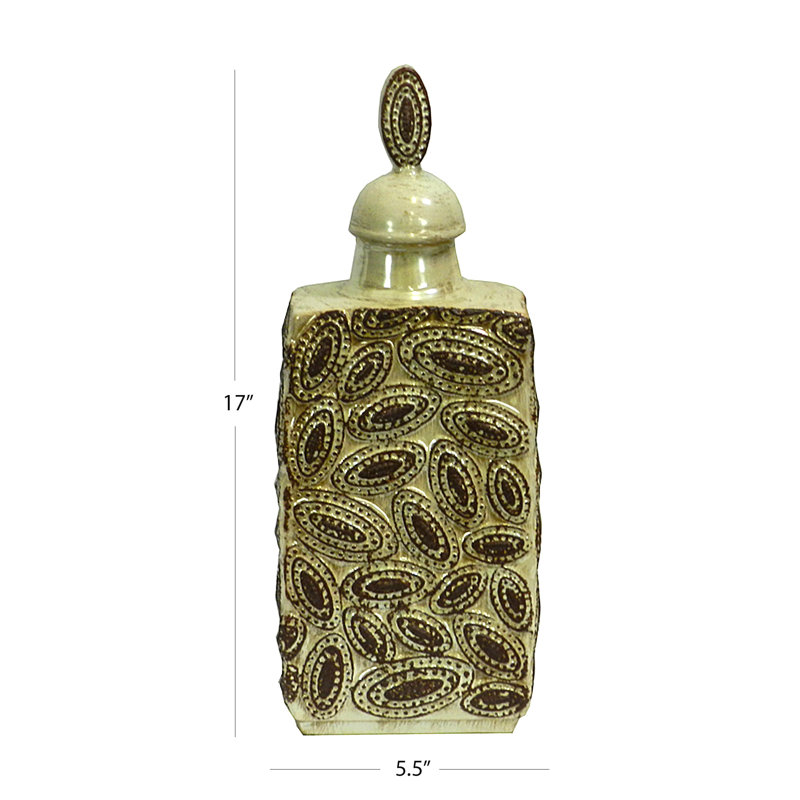Ceramic Table Vase, 17" H x 3" W x 5.5" D