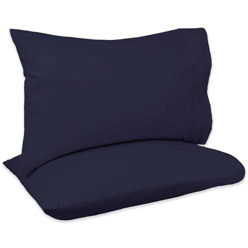 Henig 200TC 100% Cotton Percale Pillowcases, Navy Blue