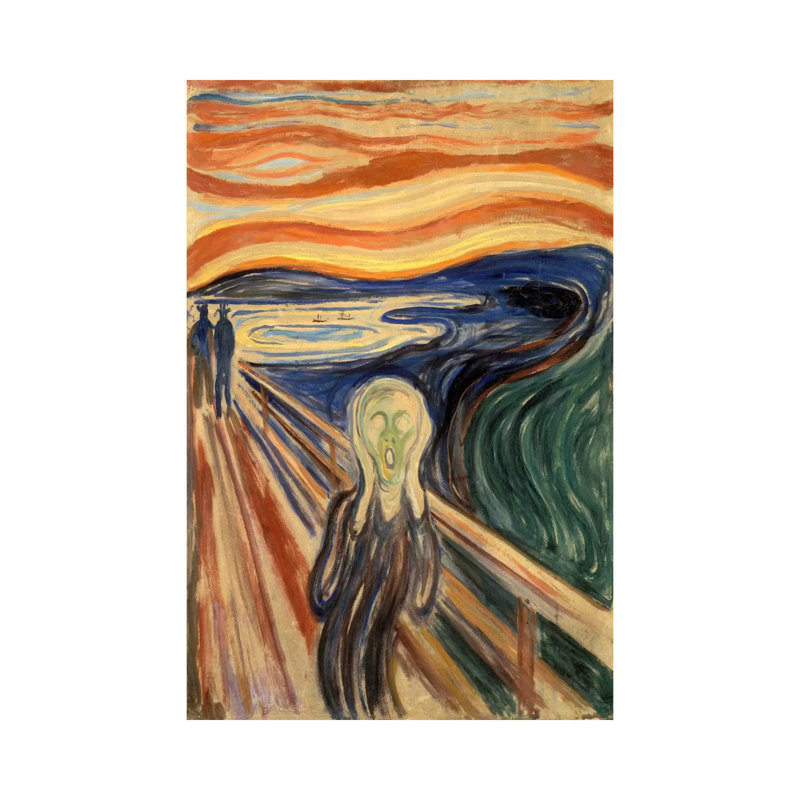 The Scream, 1910 by Edvard Munch - Wrapped Canvas Painting, 20.32 cm H x 30.48 cm W
