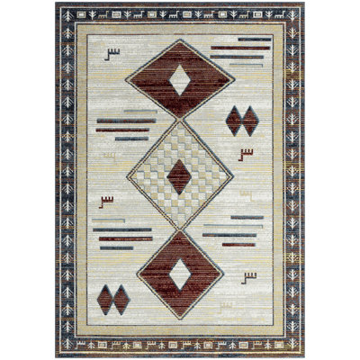 Tapis beige / brun Stef Southwestern