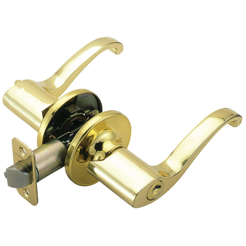 Scroll Lever Keyed Door Lever, Matte Black