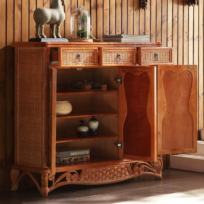 Banc de rangement pour chaussures en bois brun