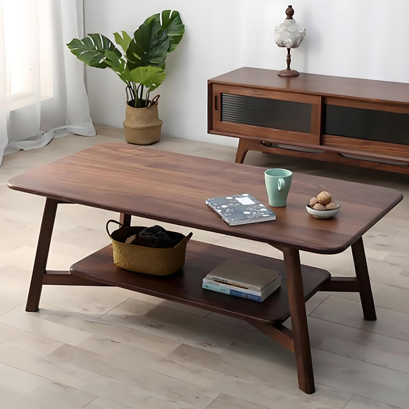 Modern simple double-layer coffee table, 17.7" H x 55.1" L x 23.6" W