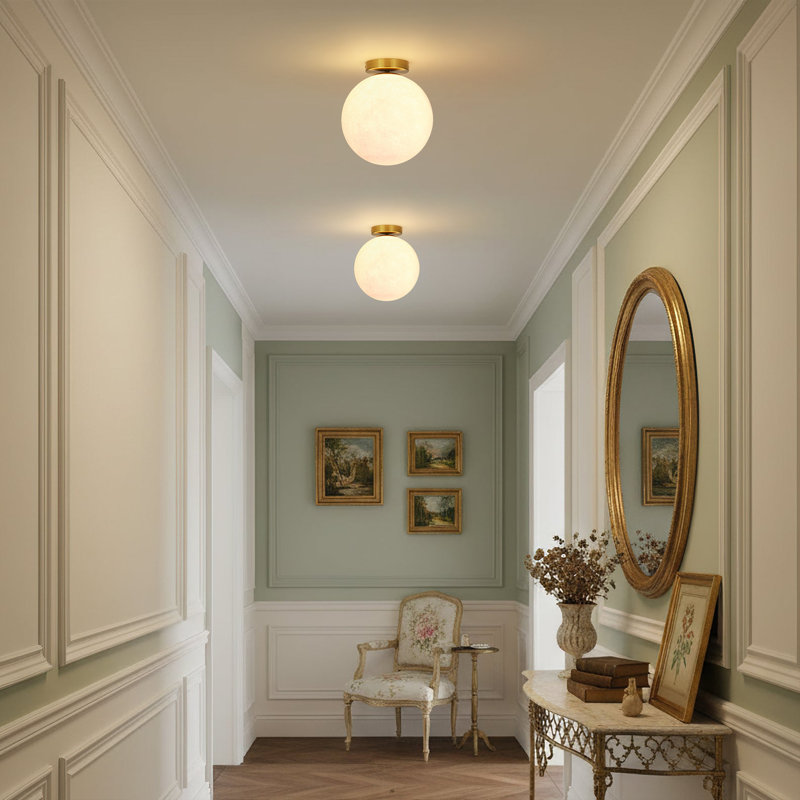 Plafonnier moderne à une lumière avec globe et lune imprimée en 3D