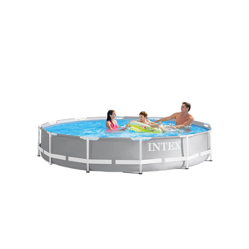 Steel Round Frame Set Pool 31.2'' H x 144'' W x 144'' L , with Pump Included