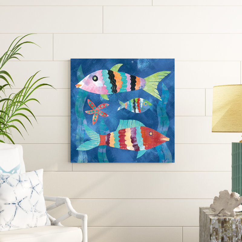 Boho Reef Fish I par Wild Apple Portfolio - peinture sur toile tendue, H 30 po x l 30 po