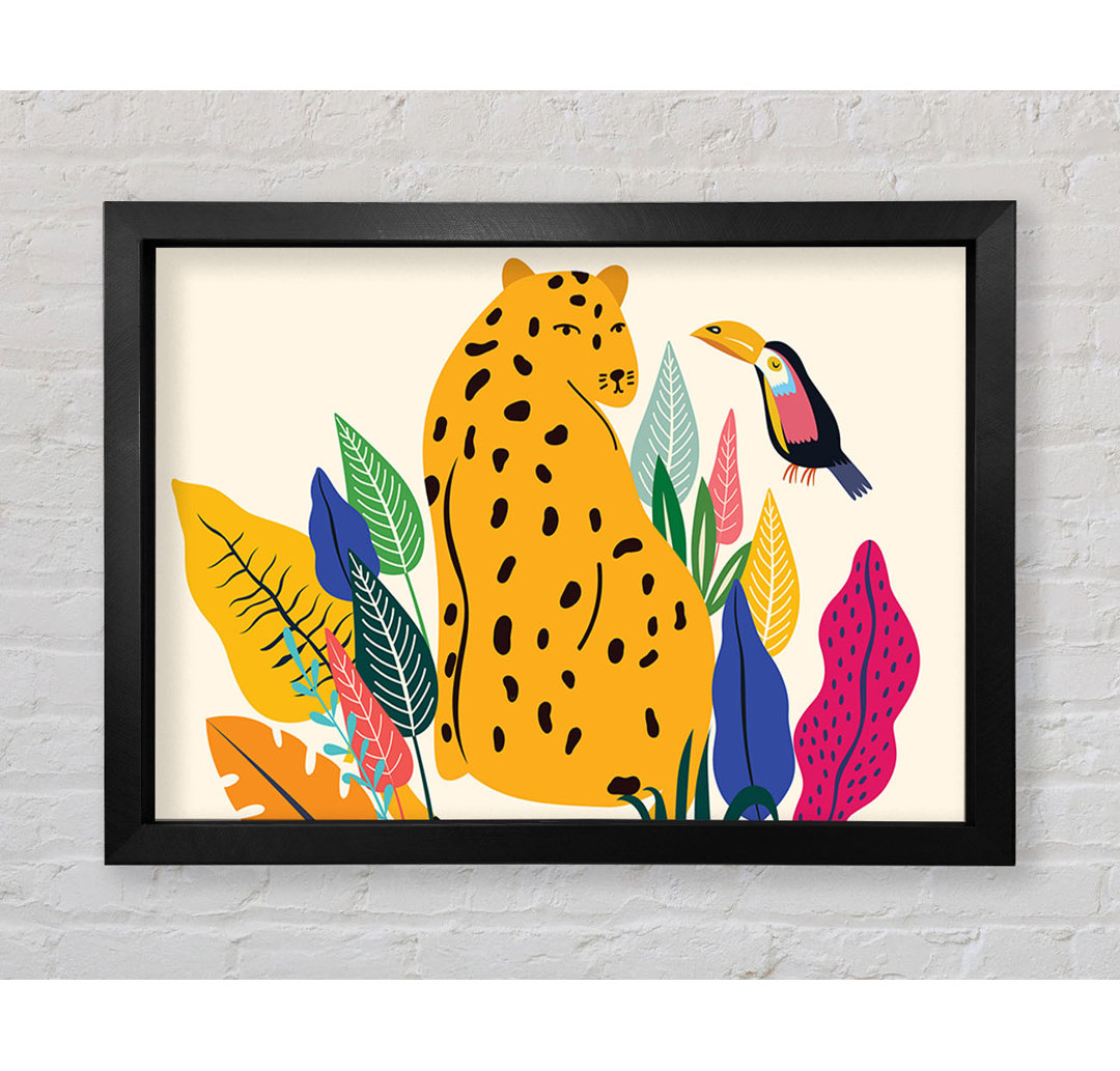 Mid Century Leopard - Einzelner Bilderrahmen Kunstdrucke