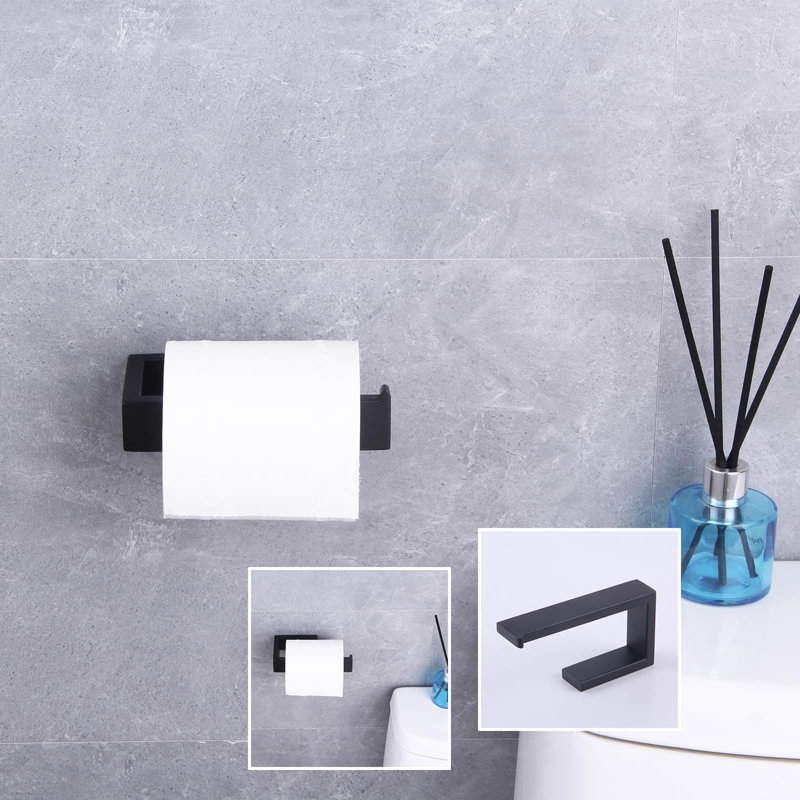 Porte-serviettes mural 5,8 po 1, Noir mat