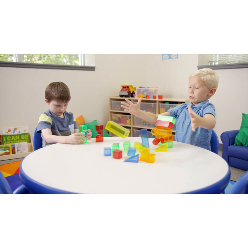 Royal Blue and White Rectangular Kids Activity Table with Laminate Surface