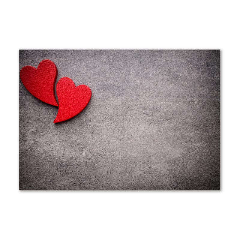 Red Hearts - Wrapped Canvas Print