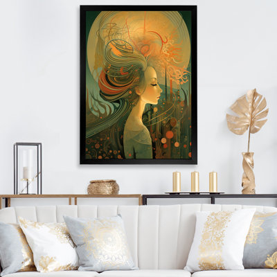 «Goddess Dreams In Retro Colors - Fashion Woman», impressions d'art mural